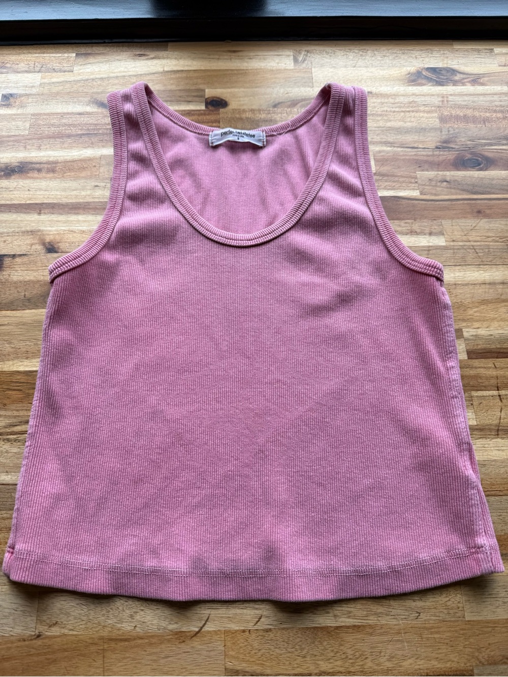 perfectwhitetee Blondie Dusty Rose Ribbed Tank Top